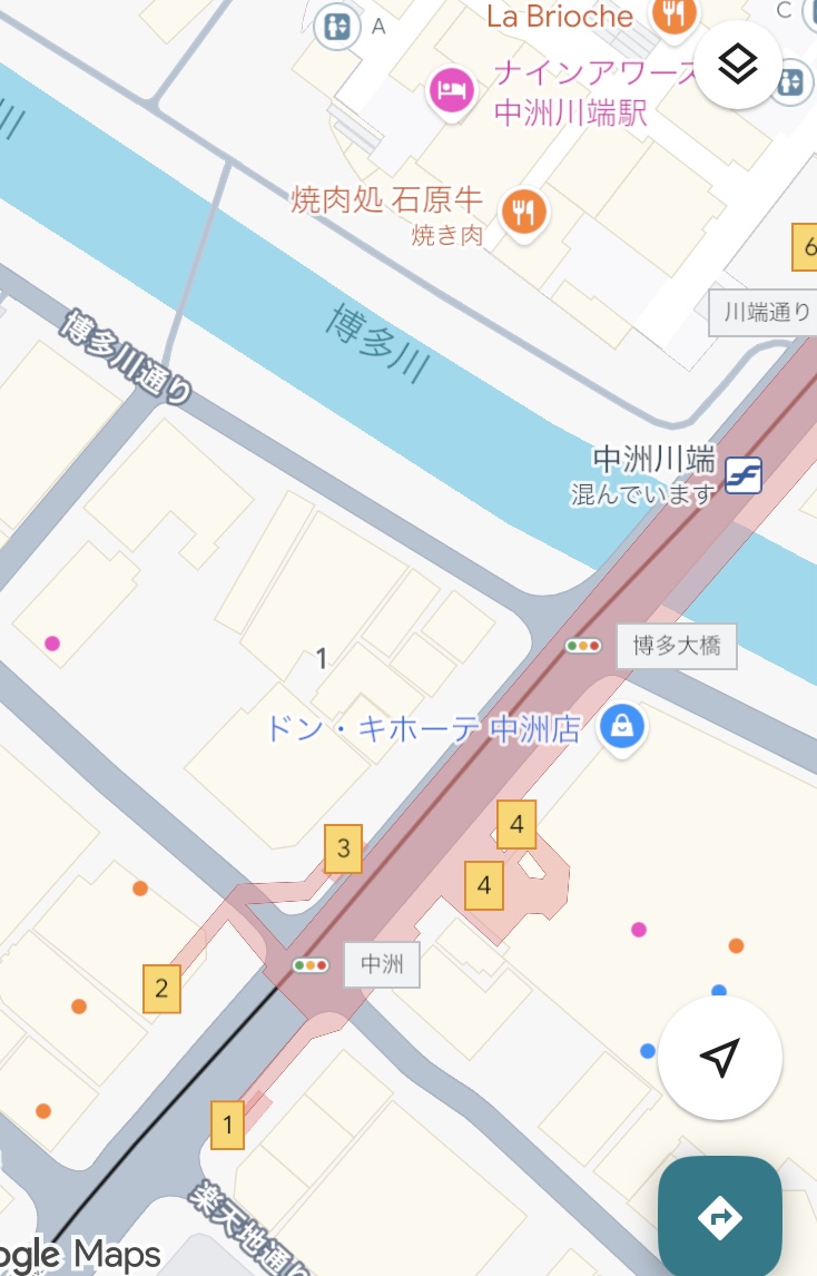 中洲川端駅徒歩1分